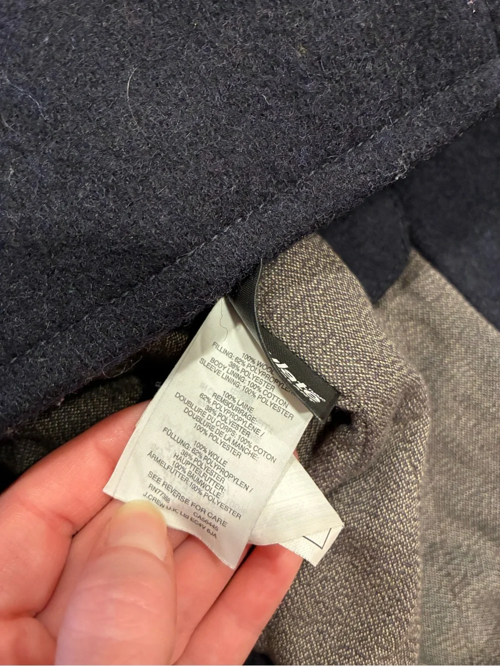 J. Crew Men’s Thinsulate Dock Wool Pea Coat Navy Blue Size M